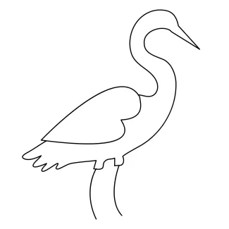 Heron Draw a Standing Heron with One Line to Learn Basic Bird Shapes