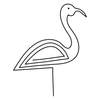 Flamingo "One-Line Flamingo Drawing: A Minimalist Study of a Vibrant Wading Bird"