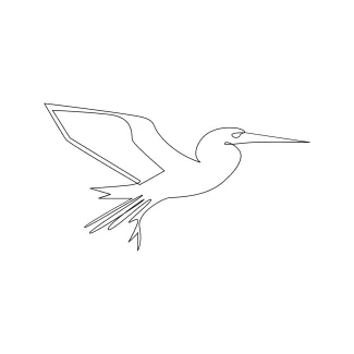 Heron bird One Line Heron Drawing: Learn Bird Proportions with Easy and Relaxing Art Practice