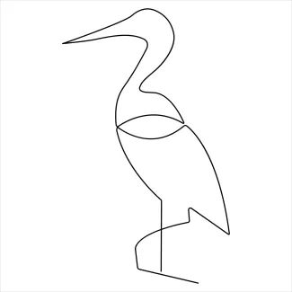 Heron bird "Minimalist Heron Bird Sketch: A One Line Approach to Striking Silhouettes"