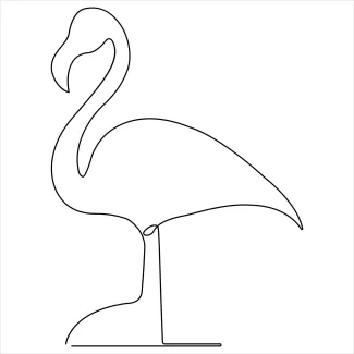 "Minimalist Flamingo Sketch: A Continuous Line Approach to Recognizable Bird Shapes"