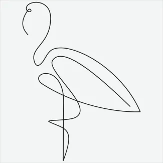 Flamingo "One-Line Flamingo Drawing: A Minimalist Approach to Capturing Vibrant Beauty"