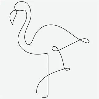 Flamingo "Minimalist One-Line Flamingo Drawing: Capturing Tropical Grace in Simple Form"