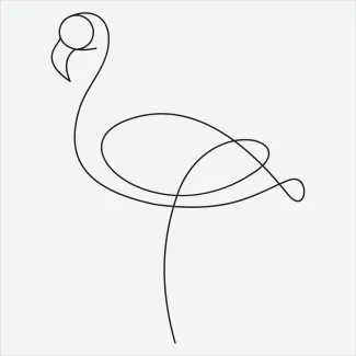 Flamingo "One-Line Flamingo Drawing: A Minimalist Approach to Capturing Exotic Beauty"