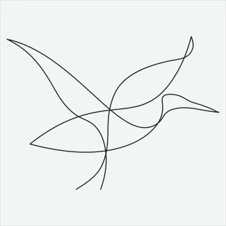 Heron "One-Line Heron Drawing: A Minimalist Study of a Silent Coastal Guardian"
