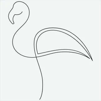 Flamingo "Minimalist One-Line Flamingo Drawing: Capturing Elegance and Balance in Simple Art"