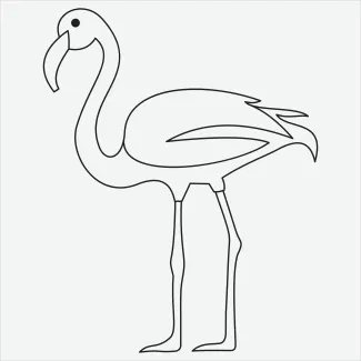 "One-Line Flamingo Drawing: A Minimalist Study of a Vibrant Wading Bird"