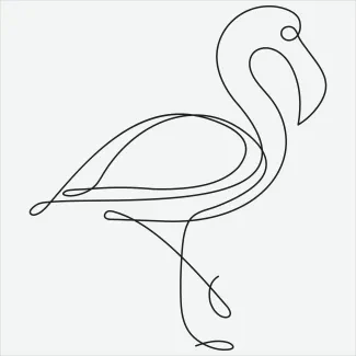 Flamingo "Minimalist One-Line Flamingo Drawing: Capturing Tropical Majesty in Simple Art"