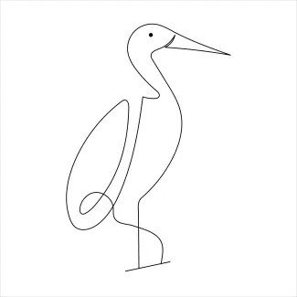 Standing heron Standing Heron One Line Drawing for Beginners to Explore Bird Shape and Balance