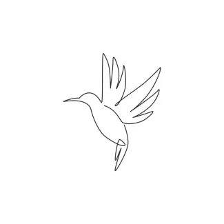 Cute Hummingbird "One Line Hummingbird Drawing: A Minimalist Representation of Energy and Movement"