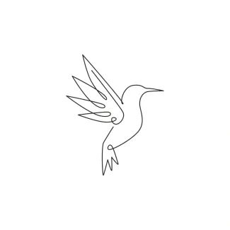 Cute Hummingbird "One Line Hummingbird Drawing: A Minimalist Representation of Nature’s Most Agile Bird"