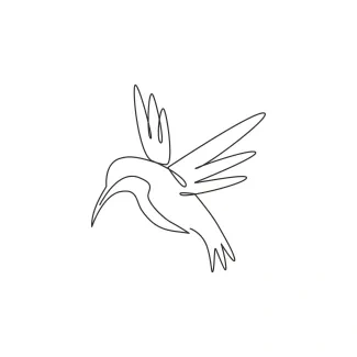 Cute Hummingbird "One Line Hummingbird Drawing: A Minimalist Representation of Energy and Grace"