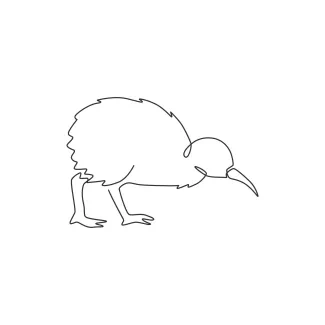Funny Kiwi Funny Kiwi One Line Drawing: A Playful Way to Practice Drawing Real Birds
