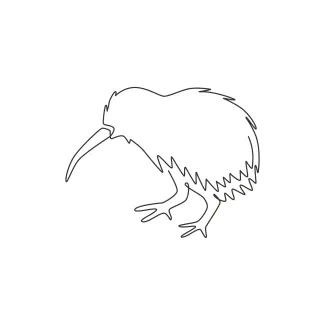 Cute Kiwi Cute Kiwi Bird in One Line Drawing: Great for Fun, Easy Art Practice