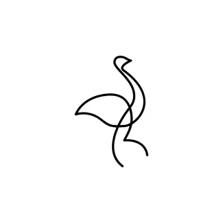Ostrich "One-Line Ostrich Drawing: A Minimalist Approach to Capturing Speed and Strength"