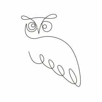 Owl "One Line Drawing of an Owl: A Minimalist Approach to Silent Beauty"