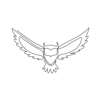 Owl "Minimalist One Line Owl Drawing: Capturing Nocturnal Mystery in Simple Art"