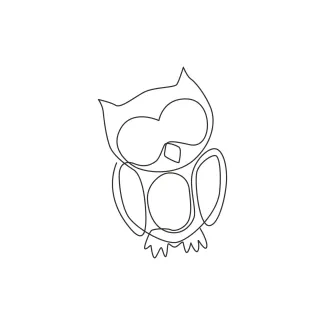 Owl Easy One-Line Art of an Owl: Practice Focus and Form with Minimal Drawing Steps