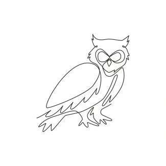 Elegant Owl Elegant Owl One-Line Drawing: Practice Detail and Simplicity in One Movement