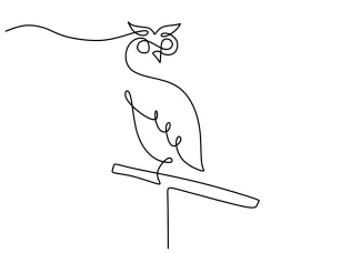 Simple Standing Owl One-Line Drawing: Discover Structure and Character with Minimal Art