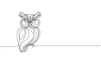 Cute little owl "Minimalist Cute Owl Drawing: A Simple Single-Line Study of Adorable Shapes"