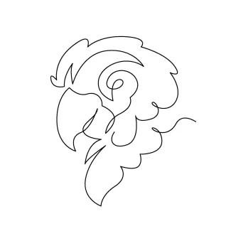 Abstract parrot head "One Line Abstract Parrot Art: A Simplified Approach to Vibrant Bird Forms"
