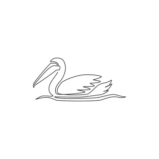 Cute Pelican Big Bird "Minimalist One Line Pelican Drawing: A Simple Study of a Unique Waterbird"