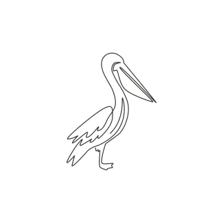 Pelican Large Bird "One Line Pelican Drawing: A Minimalist Approach to a Distinctive Waterbird"