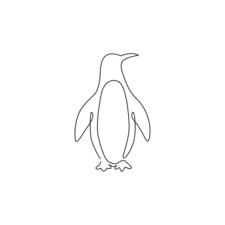 "Minimalist One Line Penguin Drawing: A Simple Approach to Capturing Their Unique Form"