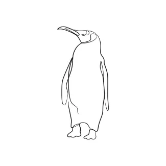 Penguin "One-Line Penguin Drawing: A Minimalist Study of a Resilient Antarctic Bird"