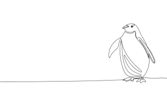 Penguin "One-Line Penguin Drawing: A Minimalist Approach to Capturing Playful Charm"