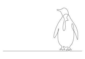 Penguin Simple Penguin One Line Art: Easy Animal Drawing for All Ages