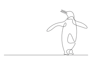 Penguin One Line Penguin Outline: Build Drawing Habits with Simple Animal Shapes