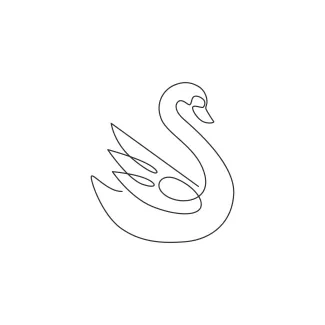 Beauty Swan "Minimalist One Line Swan Drawing: A Simple Representation of Poise and Grace"