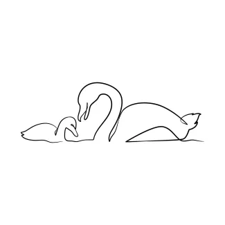 Swan Simple Swan One-Line Drawing: Practice Curves and Smooth Shapes with Calm Bird Art