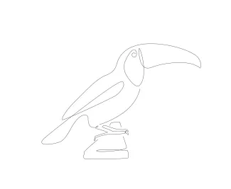 Toucan "One-Line Toucan Drawing: A Minimalist Study of a Majestic bird"