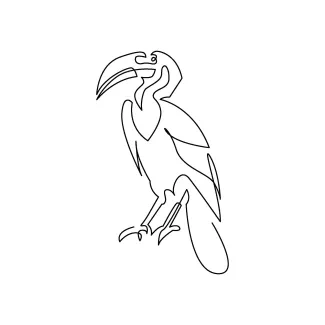 Abstract toucan "One Line Abstract Toucan Art: A Minimalist Interpretation of Distinctive Bird Forms"