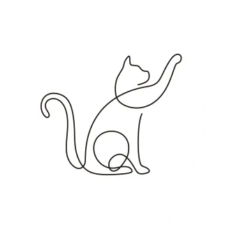 Simple  Line Cat Art – A Great Way to Learn Focus and Line Drawing