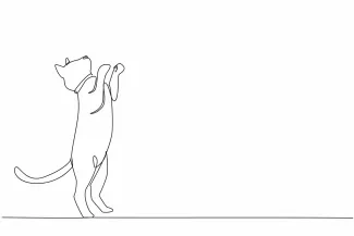  Line Siamese Cat Drawing – Practice Elegant Poses with a Simple Drawing Technique