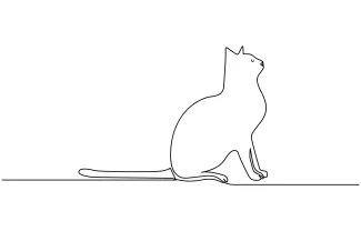 Draw a Cat in One Line – Great for Practicing Shape and Balance