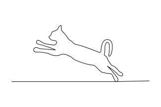 Minimalist  Line Cat Drawing – Simple Shapes for Calm, Creative Practice