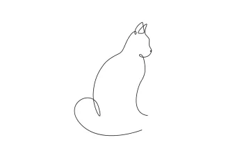 Cat  Line Drawing – A Relaxing Way to Learn Pet Shapes Through Simple Art