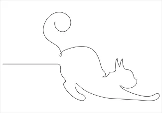 Simple Drawing of a Cat Using a Single Line for Creative Exploration