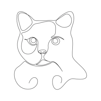 Happy Cats in Simple Line Drawing to Explore Emotion and Movement