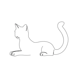 Continuous  Line Drawing of Joyful Cats for Building Artistic Confidence