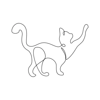  Line Drawing of a Cat: Practice Simplicity and Animal Recognition Skills