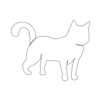 "Minimalist One Line Cat Drawing: Simple Techniques to Illustrate a Playful Feline"