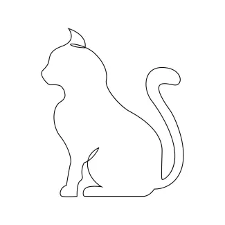 "Mastering Simple Line Art: Capturing a Cat’s Unique Posture in One Stroke"
