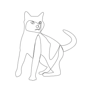 "One Line Art for All: Drawing a Cat’s Iconic Silhouette with Minimal Effort"