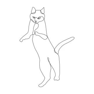 "Single-Line Drawing of a Cat: Easy Art for Relaxation and Creativity"